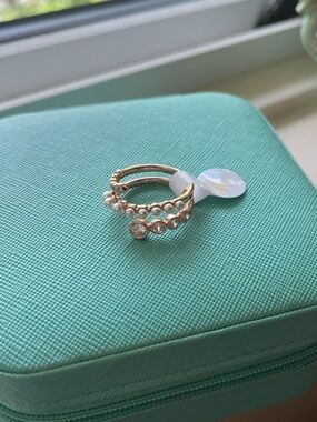 Bomb Party June 2026 Pearl and CZ rose gold ring 7
